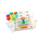 Maxbell Rainbow Beads Board Game Play Clip Beads Toy Learning Activity for Gifts Kids