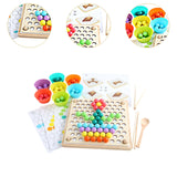 Maxbell Rainbow Beads Board Game Play Clip Beads Toy Learning Activity for Gifts Kids