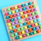 Maxbell Rainbow Beads Board Game Play Clip Beads Toy Learning Activity for Gifts Kids