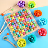 Maxbell Rainbow Beads Board Game Play Clip Beads Toy Learning Activity for Gifts Kids