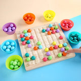 Maxbell Rainbow Beads Board Game Play Clip Beads Toy Learning Activity for Gifts Kids