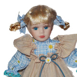 Maxbell Dress up Porcelain Doll Elegant Ceramic Doll for Desk Decoration Friend Gift Blue