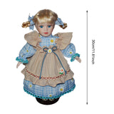 Maxbell Dress up Porcelain Doll Elegant Ceramic Doll for Desk Decoration Friend Gift Blue