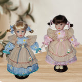 Maxbell Dress up Porcelain Doll Elegant Ceramic Doll for Desk Decoration Friend Gift Blue