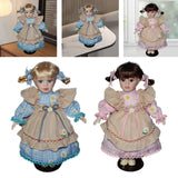 Maxbell Dress up Porcelain Doll Elegant Ceramic Doll for Desk Decoration Friend Gift Blue