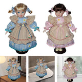 Maxbell Dress up Porcelain Doll Elegant Ceramic Doll for Desk Decoration Friend Gift Blue