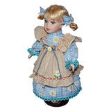 Maxbell Dress up Porcelain Doll Elegant Ceramic Doll for Desk Decoration Friend Gift Blue