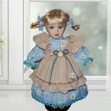 Maxbell Dress up Porcelain Doll Elegant Ceramic Doll for Desk Decoration Friend Gift Blue