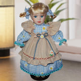 Maxbell Dress up Porcelain Doll Elegant Ceramic Doll for Desk Decoration Friend Gift Blue