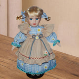 Maxbell Dress up Porcelain Doll Elegant Ceramic Doll for Desk Decoration Friend Gift Blue