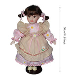 Maxbell Dress up Porcelain Doll Elegant Ceramic Doll for Desk Decoration Friend Gift Pink