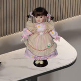 Maxbell Dress up Porcelain Doll Elegant Ceramic Doll for Desk Decoration Friend Gift Pink