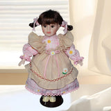 Maxbell Dress up Porcelain Doll Elegant Ceramic Doll for Desk Decoration Friend Gift Pink