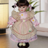 Maxbell Dress up Porcelain Doll Elegant Ceramic Doll for Desk Decoration Friend Gift Pink