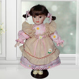Maxbell Dress up Porcelain Doll Elegant Ceramic Doll for Desk Decoration Friend Gift Pink