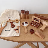 10Pcs Wood Makeup Toy Set Princess Makeup Kit for Children Toddlers Ages 3-6