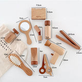 10Pcs Wood Makeup Toy Set Princess Makeup Kit for Children Toddlers Ages 3-6