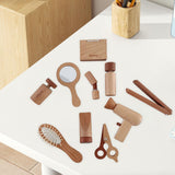 10Pcs Wood Makeup Toy Set Princess Makeup Kit for Children Toddlers Ages 3-6