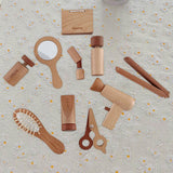 10Pcs Wood Makeup Toy Set Princess Makeup Kit for Children Toddlers Ages 3-6