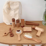 10Pcs Wood Makeup Toy Set Princess Makeup Kit for Children Toddlers Ages 3-6