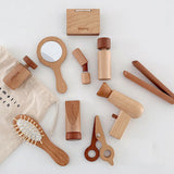 10Pcs Wood Makeup Toy Set Princess Makeup Kit for Children Toddlers Ages 3-6