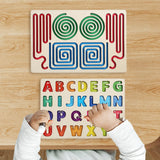 Maxbell Wooden Tracing Board Handwriting Practice for Preschool 3 4 5 Year Olds Kids Letter