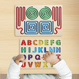 Maxbell Wooden Tracing Board Handwriting Practice for Preschool 3 4 5 Year Olds Kids Letter