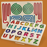 Maxbell Wooden Tracing Board Handwriting Practice for Preschool 3 4 5 Year Olds Kids Letter