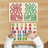 Maxbell Wooden Tracing Board Handwriting Practice for Preschool 3 4 5 Year Olds Kids Number