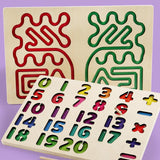 Maxbell Wooden Tracing Board Handwriting Practice for Preschool 3 4 5 Year Olds Kids Number