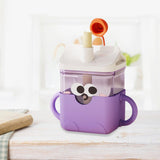 Maxbell Baby Starter Training Cup Cute Portable Water Cup for Infant to 12-18 Months Purple