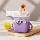 Maxbell Baby Starter Training Cup Cute Portable Water Cup for Infant to 12-18 Months Purple