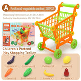 Maxbell Kids Shopping Cart Toys Fruit Vegetable for Girls Boys Preschoolers Children