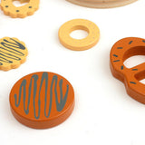 Maxbell Wooden Cookie Play Food Set Kitchen Accessories for Role Play Girls and Boys