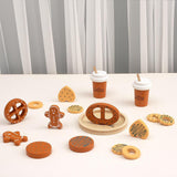Maxbell Wooden Cookie Play Food Set Kitchen Accessories for Role Play Girls and Boys