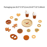Maxbell Wooden Cookie Play Food Set Kitchen Accessories for Role Play Girls and Boys