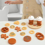 Maxbell Wooden Cookie Play Food Set Kitchen Accessories for Role Play Girls and Boys