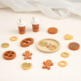 Maxbell Wooden Cookie Play Food Set Kitchen Accessories for Role Play Girls and Boys