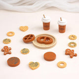 Maxbell Wooden Cookie Play Food Set Kitchen Accessories for Role Play Girls and Boys