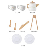 Maxbell Wooden Tea Set Role Play Educational Kitchen Food Accessories for Girls Kids