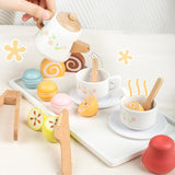 Maxbell Wooden Tea Set Role Play Educational Kitchen Food Accessories for Girls Kids