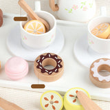 Maxbell Wooden Tea Set Role Play Educational Kitchen Food Accessories for Girls Kids