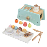 Maxbell Wooden Tea Set Role Play Educational Kitchen Food Accessories for Girls Kids