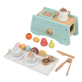 Maxbell Wooden Tea Set Role Play Educational Kitchen Food Accessories for Girls Kids