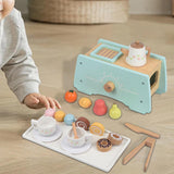 Maxbell Wooden Tea Set Role Play Educational Kitchen Food Accessories for Girls Kids