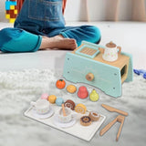 Maxbell Wooden Tea Set Role Play Educational Kitchen Food Accessories for Girls Kids