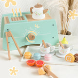 Maxbell Wooden Tea Set Role Play Educational Kitchen Food Accessories for Girls Kids