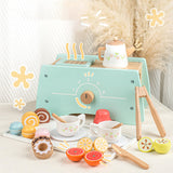 Maxbell Wooden Tea Set Role Play Educational Kitchen Food Accessories for Girls Kids