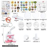 Maxbell Button Maker Machine Toys Badge Punch Press Kit for Children Boys Girls Kids Pink