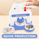 Maxbell Button Maker Machine Toys Badge Punch Press Kit for Children Boys Girls Kids Blue
